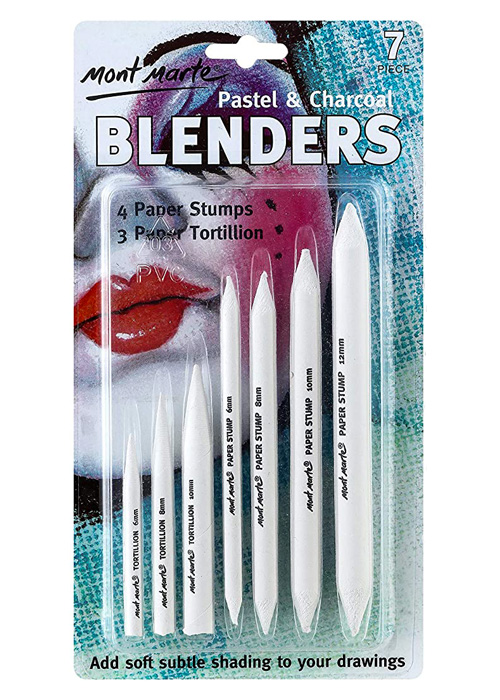 Mont Marte Blending Stumps & Tortillions Set – 7 Pieces – Paper Stumps for  Blending of Drawings with Graphite, Charcoal and Pastel –   – Colourful Stationery Sellers