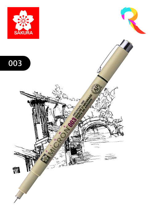 Sakura Pigma Micron Pen Black – 003 (0.15mm Line) – Rangbeerangee