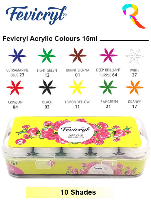 Fevicryl BLACK & WHITE ACRYLIC PAINT COLOR JAR